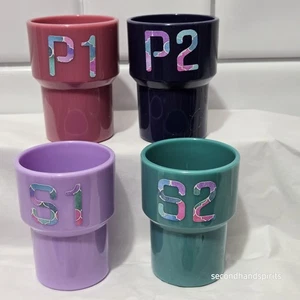 Family Risciacquo Cups – Etichette Genere Neutro P1 P2 S1 S2, Set Moderno - Foto 1 di 1