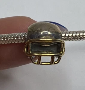 Autentico CASCO DA CALCIO PANDORA argento sterling e ciondolo 14 carati #790570 - Foto 1 di 3