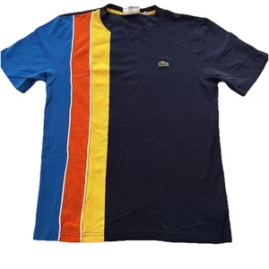 LACOSTE SPORT Kurzarmshirt Colorblock Tri-Color Stripe Navy Größe M - Bild 1 von 12