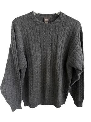 Suéter De Colección Neiman Marcus Para Hombre Gris Tejido con Cable 100% Cachemira Hong Kong Talla L Foto 1 de 4