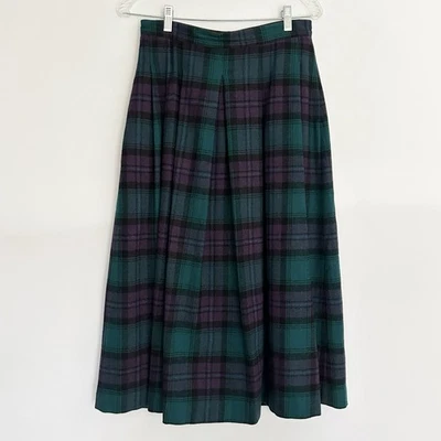 Saia xadrez vintage Woolrich Tartan mistura de lã 12 Heritage Preppy Academia Ivy - Imagem 1 de 4