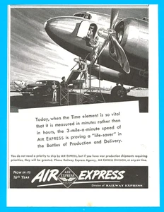 Air Express war production supplies delivery aircraft print ad 1942 WWII 5"x7" - Picture 1 of 3