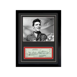 Elvis Presley Reproduction Signed Cancelled Check  Framed Display - Picture 1 of 5