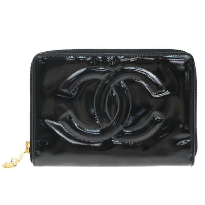 Cartera Chanel CC Logo Cremallera Alrededor Charol Negra Italia De Colección 05EG064 Foto 1 de 4