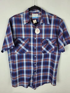 Camisa De Colección Nueva Con Etiquetas Sears Fieldmaster A Cuadros Manga Corta 2 Bolsillos Sin Stock Talla L EE. UU. - Imagen 1 de 5