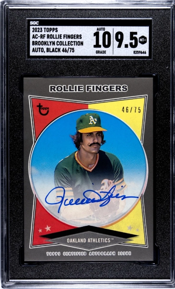 2023 Topps Brooklyn Collection - Autographs Rollie Fingers #AC-RF Black /75  - Image 1 of 2