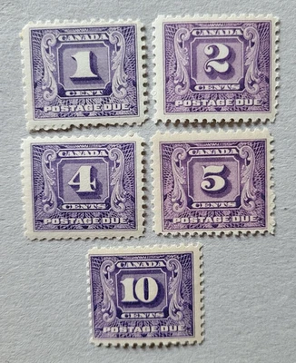 canada stamp #J6-j7i-j8-j9i-j10 - Second Postage Due Issue (1930) 1¢ MNH OG - Image 1 of 2