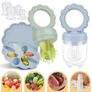 Baby Fruchtsauger Fütterungsflasche Ersatzsauger Geschenkset Obstschnuller DE - Bild 1 von 10
