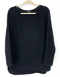 Charter Club Luxury Womens size L 100% Cashmere Sweater Black tunic long-line - Picture 1 of 11