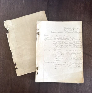 1913 Hand Written Chemistry 1 Experiments High School  Ephemera Reference Doctor - Picture 1 of 16