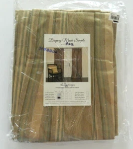 Neu in Verpackung The Silk Trading Co. Draperie einfach gemacht Hadley Streifen Fichte/Hellbraun 84" Paneele - Bild 1 von 6