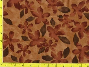 Rotbraune tropische Blumen & Blätter Meterware CFLORA00665 - Bild 1 von 1