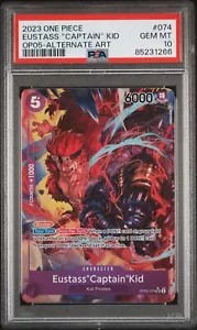 PSA 10 One Piece Eustass "Captain" Kid OP05-074 Awakening of the New Era Alt Art - Picture 1 of 2