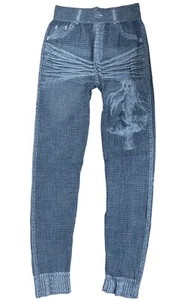 Women's Jean-Like Stretch Leggings Jeggings Soft Lightweight One Size (S-L) Blue - Picture 1 of 5