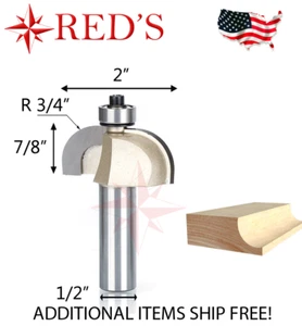 Tideway Carbide Pro LC07022408 3/4" R Cove mit Lager 1/2" Schaft Router Bit - Bild 1 von 1