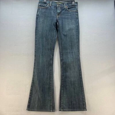 Pantalones de mezclilla para mujer David Kahn Nikki acampanados talla 27 (4) lavado medio  Foto 1 de 4