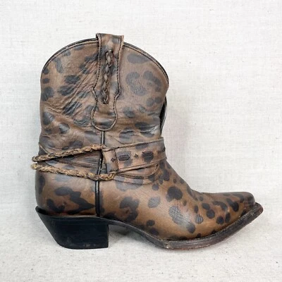 Tony Lama ботинки женщин 7B Индира гепард ботинок обуви кофе кожи Western каблук - Изображение 1 из 4