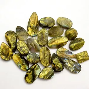 Lotto 22 Pezzi 165 Cts Pietra Preziosa Labradorite Naturale Druzy 10x10-23x10mm #13502 - Foto 1 di 8