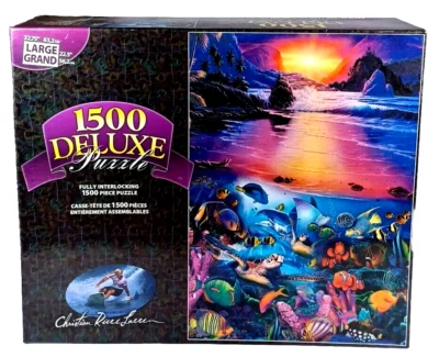 Christian Lassen Crystal Sunset Ocean Beach Mega Puzzle 1500 Pc 32.75 X 22.5 New - Image 1 of 4