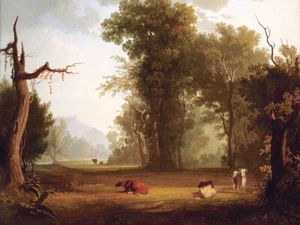 Paisaje con ganado de George Caleb Bingham Giclee estampado artístico + envío gratuito - Imagen 1 de 3