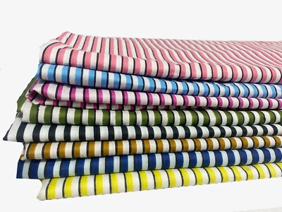 Indian All Striped Cotton Fabric Hand-Dyed Dressmaking Sewing Women's Fabrics US - Image 1 of 4