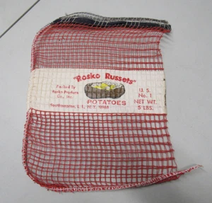 Vintage ROSKO RUSSETS Southampton Eastern Long Island NY Kartoffelsack - Bild 1 von 2