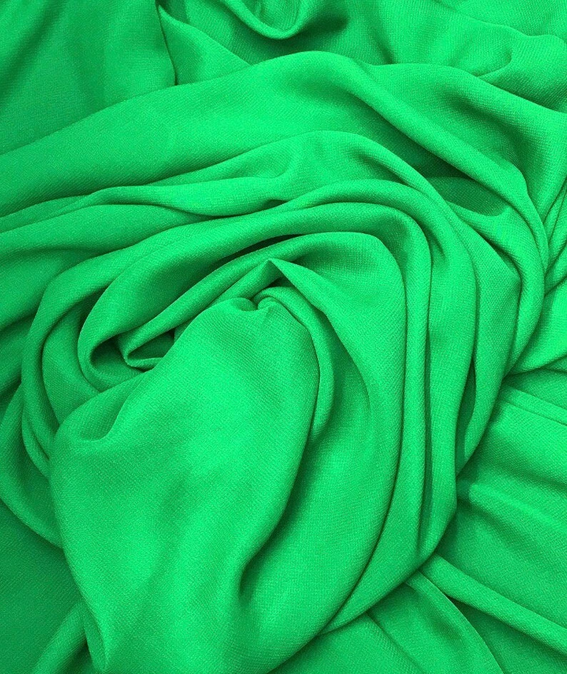 Tela lisa Kelly verde transparente alta multi gasa, 100 % poliéster 58" de ancho Foto 1 de 1