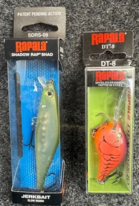 Rapala Fishing Lures Lot New DT8/Shadow Rap Shad Jerkbait Weighted Slow Rising - Imagen 1 de 5