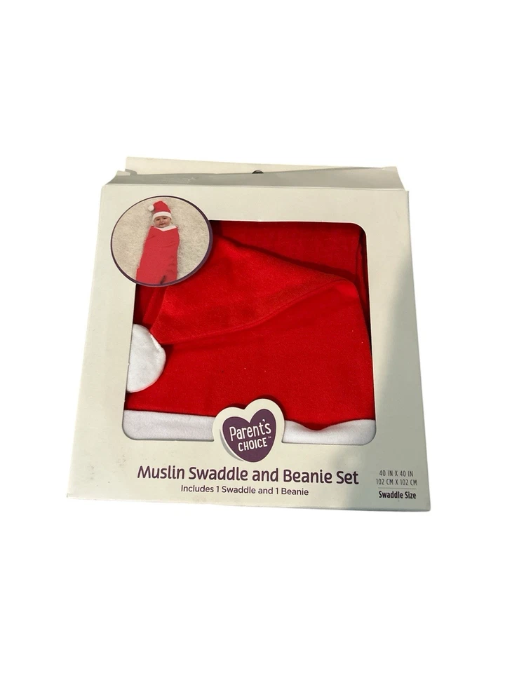Baby младенца Рождество пеленки и Beanie комплект красный Санта одеяло и шляпа совершенно новый - Изображение 1 из 2