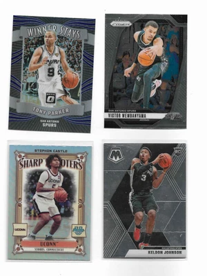 Lote de 50 tarjetas del equipo San Antonio Spurs lote de tarjetas de novato inserción Duncan Parker Kawhi  Foto 1 de 4