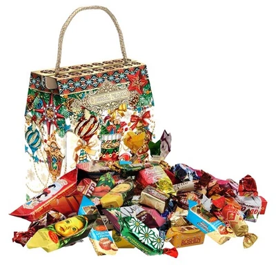 Juego de Regalo de Caramelos de Año Nuevo de Navidad Ruso "Árbol de Navidad" 630g/22 oz Foto 1 de 2