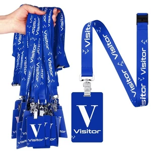 25 Pack Visitor Badge Lanyards Volunteer Badge Holder with Clips ID Card Hold... - Picture 1 of 6
