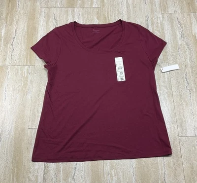 No Boundaries Juniors Size XXL (20) Short Sleeve Maroon Shirt Scoop Neck  - Image 1 of 4