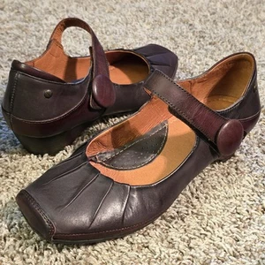 PIKOLINOS Leather Mary Janes Gandia Wmns Shoes 7.5 M EU 38 Brown Pleated Toe Box - Picture 1 of 17