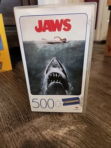 JAWS MOVIE 500-PIECE PUZZLE IN PLASTIC RETRO BLOCKBUSTER VHS Style Box - Picture 1 of 1