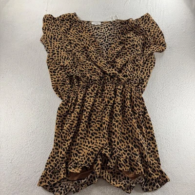 UMGEE EE. UU. Mujer Estampado Leopardo Volantes Cuello en V Cintura Elástica Mameluco 2XL Festival Foto 1 de 4