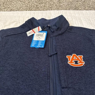 Columbia Auburn Tigers Jacket Adult Medium Blue 1/2 Zip Fleece Pockets NWT - Image 1 of 4
