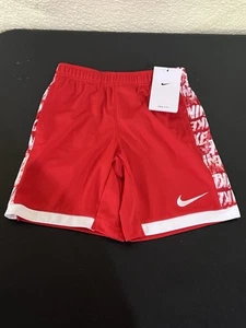 NWT Nike Dri Fit Boys Size 6 Shorts With Pockets Red & White - Picture 1 of 4
