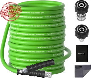 Non Marking 3/8'' Pressure Washer Hose 50FT, Kink Resistant Steel Wire Braid... - Picture 1 of 6