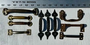 Vintage Cabinet Door Pull Handle Wrought Iron Lot - Picture 1 of 5
