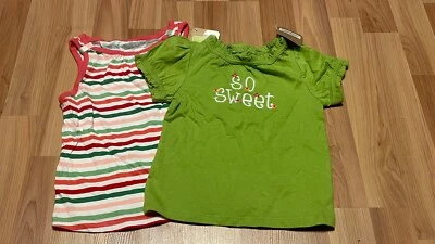 Nuevas Camisas Crazy 8 Primavera Verano Talla 4 Verde, Rayas, Tanque Manga Corta Campamento Foto 1 de 4