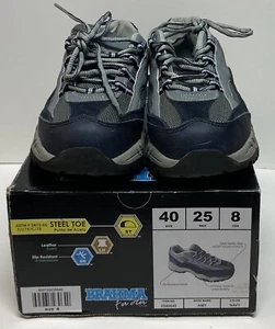 BRAHMA Slip Resistant Steel Toe Work Leather Shoes Athletic Look Ladies 8 Amy - Picture 1 of 8