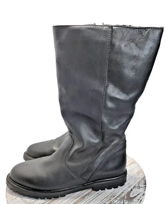 La Canadienne Womens 8 Black Leather Mid-Calf Fleece-Lined Winter Boots Thermal  - Image 1 of 4