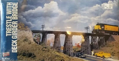 Walthers 3147 WOOD TRESTLE with DECK GIRDER BRIDGE 15-1/2" Long 4" Tall NIB - Image 1 of 4