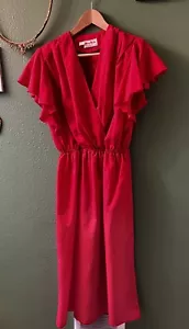 Damen Vintage 60er Jahre Mary Martin Florida Kleid rot Größe 12 - Bild 1 von 8