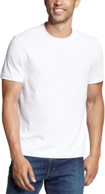 Elige Talla Eddie Bauer Para Hombre BLANCA Mezcla de Algodón Suave Cuello Redondo Camiseta Foto 1 de 4