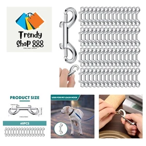 60 Pcs Double Ended Snap Hooks, 3.5 Inch Heavy Duty Bolt Snap for Dog Leash Z... - Picture 1 of 7