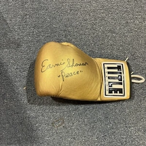 Earnie Shavers Gold Title Boxing Gloves Autographed/Inscribed with JSA Hologram - Picture 1 of 4