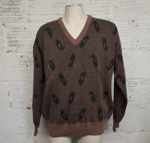 Suéter Vintage Nuevo con Etiquetas J.T Beckett Para Hombre XL Hecho en Italia Lana Manga Larga Cuello en V - Imagen 1 de 5