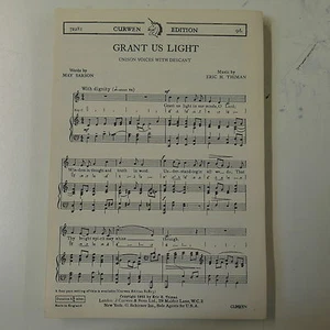 choral / vocal score GRANT US LIGHT eric thiman UNISON - Picture 1 of 1